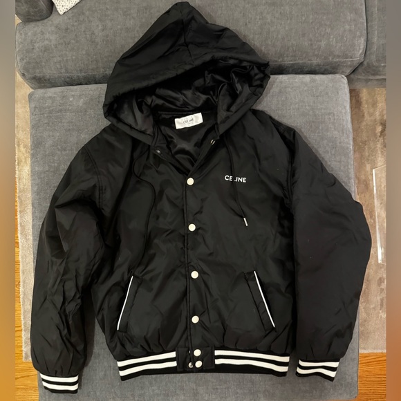 CELINE HOMME Logo-Embroidered Shell Hooded Jacket - Picture 2 of 8